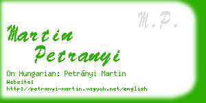 martin petranyi business card